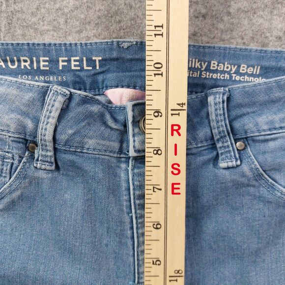 Laurie Felt Women’s Silky Baby Bell Jeans Size SP Light Wash Stretch Flare Vital - Picture 8 of 13